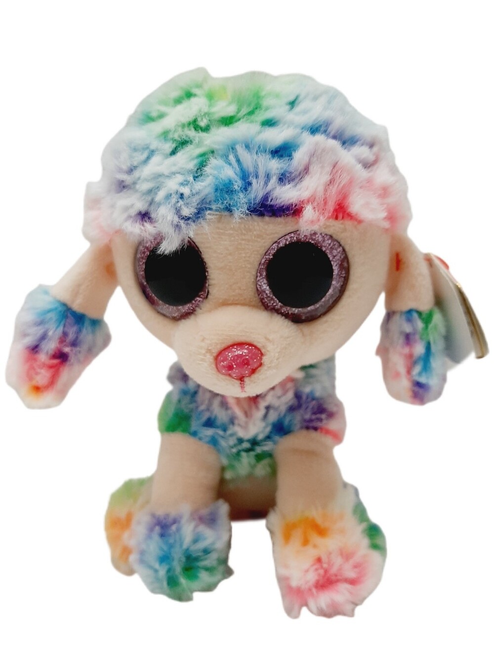 🍒4 for $20🍒 NWT Ty Beanie Boos Rainbow the Poodle Dog Puppy Plush Kids Toy